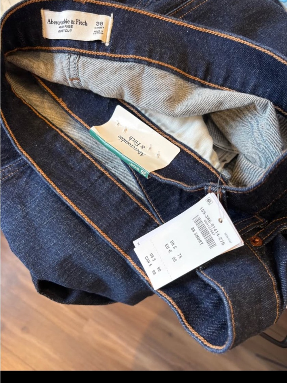 NWT Abercrombie & Fitch Plus size 26 short Dark Blue Bootcut Jeans - Picture 3 of 3